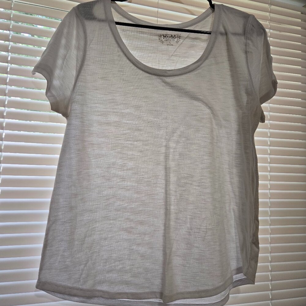 Mudd White Crew Neck Top